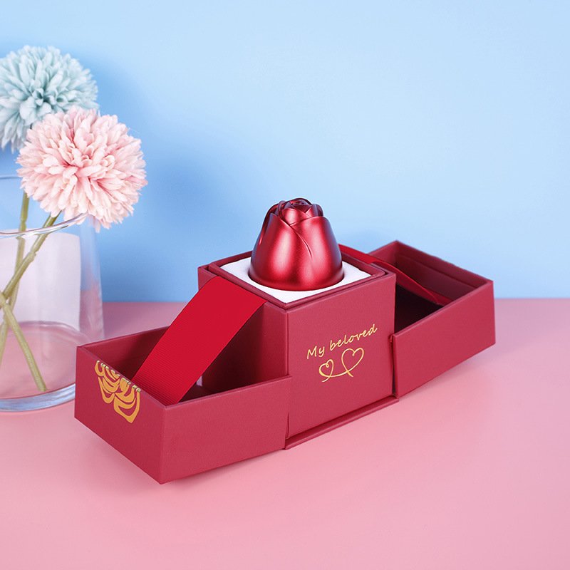Popular Fancy Paper Flower Roses Shipping Jewelry Gift Packaging Lifting Boxes