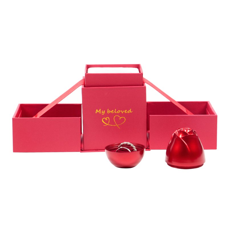 Popular Fancy Paper Flower Roses Shipping Jewelry Gift Packaging Lifting Boxes