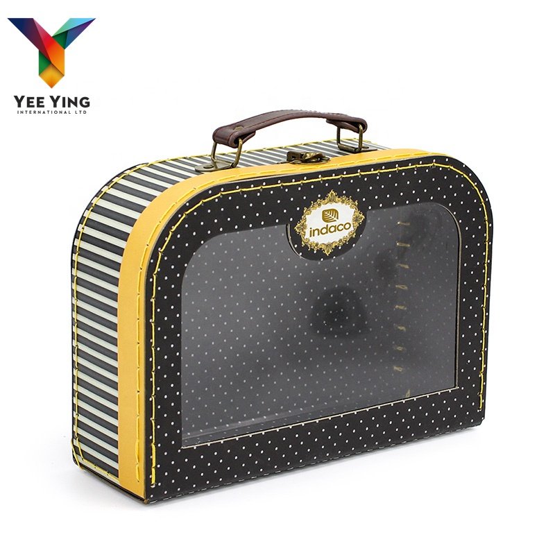 Yifeng recycled printing cardboard stuffed animals school suitcase kindergarten children's luggage cardboard suitcase with logo