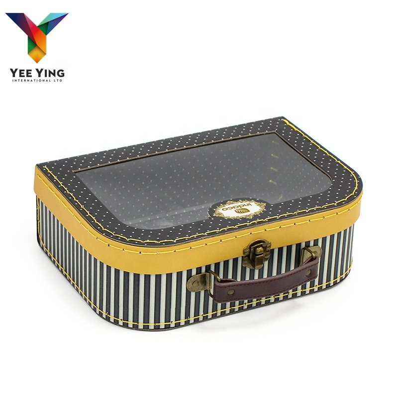 Yifeng recycled printing cardboard stuffed animals school suitcase kindergarten children's luggage cardboard suitcase with logo