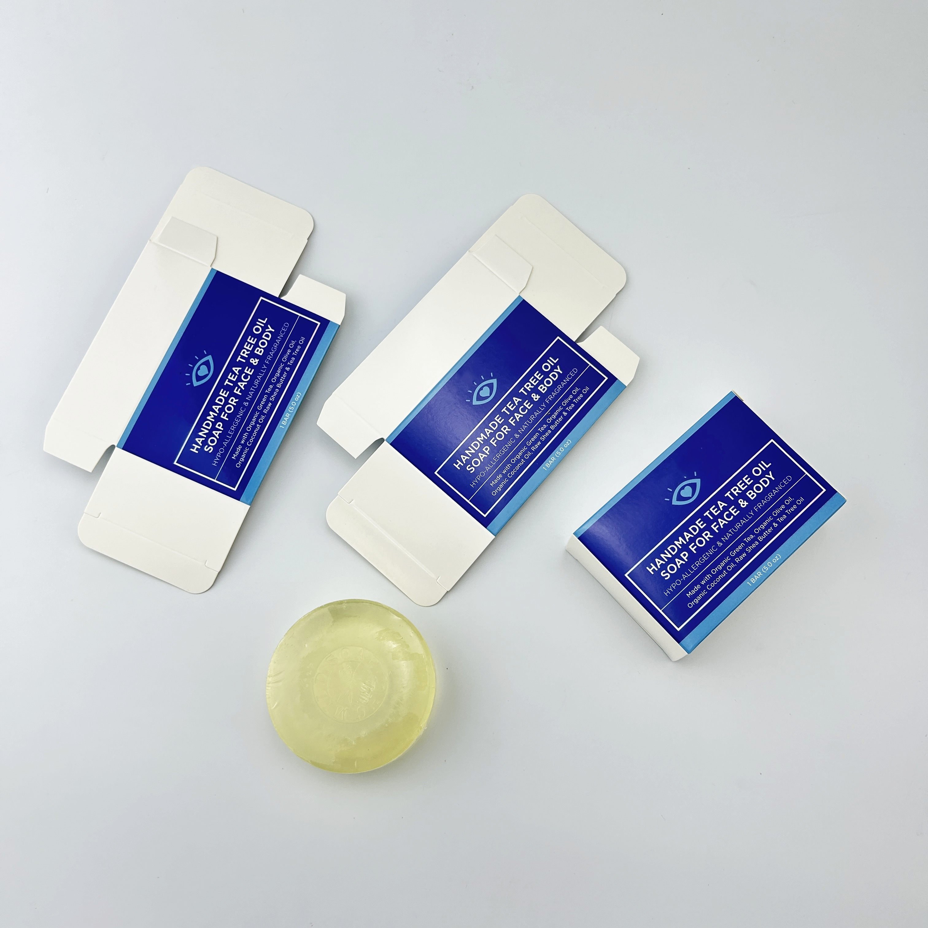 Own brand printed paper box for handmade facial soap bar packaging