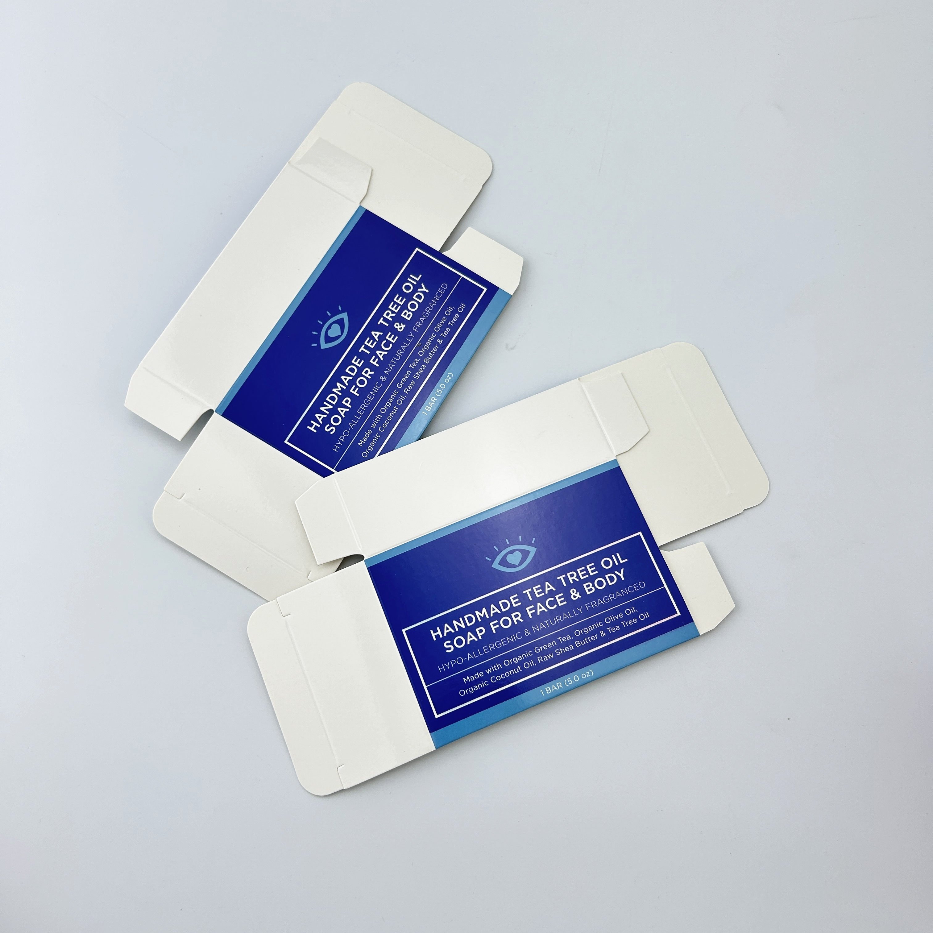 Own brand printed paper box for handmade facial soap bar packaging