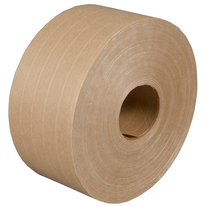 Packing Brown Gummed Water Activated Fiber Reinforced Kraft Paper Tape Roll Customized Logo kraft tape