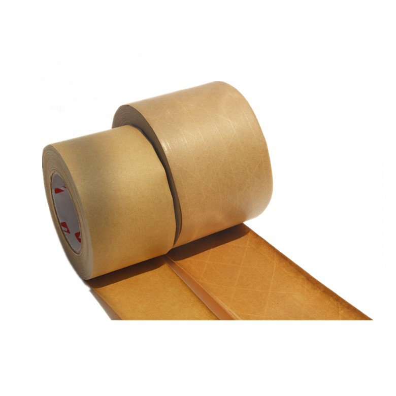 Packing Brown Gummed Water Activated Fiber Reinforced Kraft Paper Tape Roll Customized Logo kraft tape