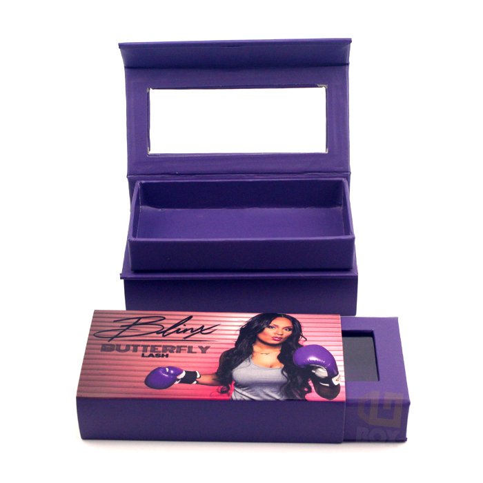 Custom Printed Lashes Art Paper Square Box Wholesale Cheap Black False Eyelash Packaging paper Box
