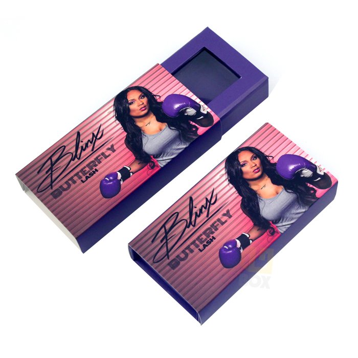 Custom Printed Lashes Art Paper Square Box Wholesale Cheap Black False Eyelash Packaging paper Box