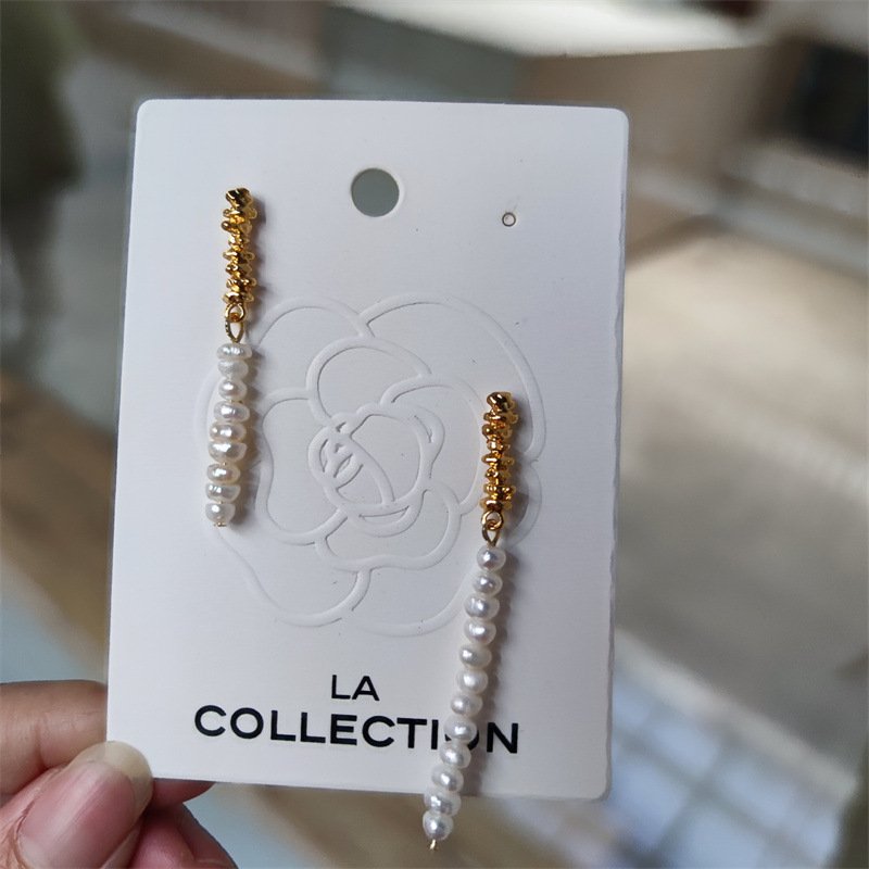 Custom Logo White Jewelry Paper Card Display Hodlers Embossed Ring Necklace Earring Packaging Cards and Bags for Hoop