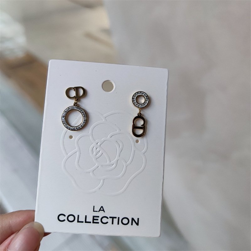 Custom Logo White Jewelry Paper Card Display Hodlers Embossed Ring Necklace Earring Packaging Cards and Bags for Hoop
