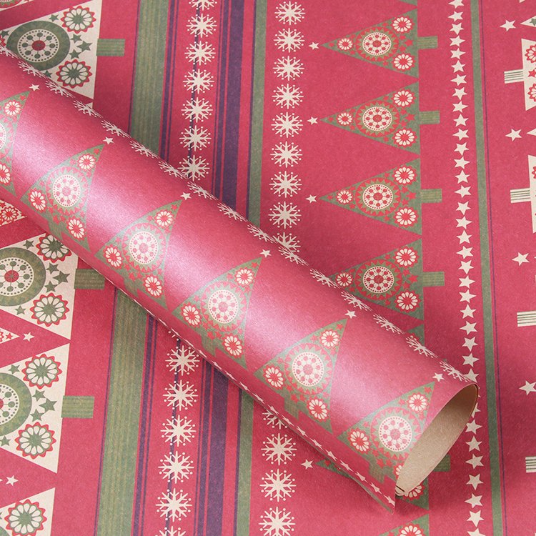High Quality Creative Custom Gift Wrapping Paper Roll Christmas Packaging Rolling Paper Brown Kraft Paper Roll