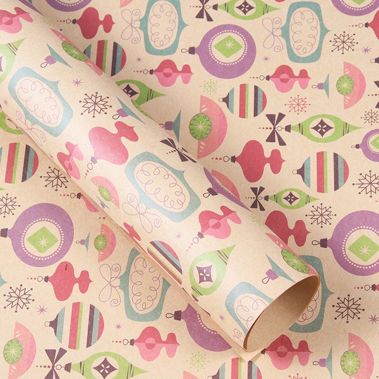 High Quality Creative Custom Gift Wrapping Paper Roll Christmas Packaging Rolling Paper Brown Kraft Paper Roll