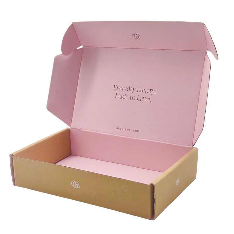 Eco-friendly Recycle brown kraft paper folding mailer box corrugated cardboard box custom logo shipping boxes