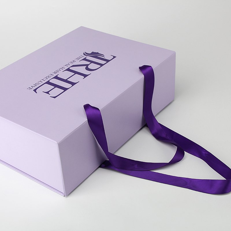 Customized Luxury Glitter Cardboard Paper Magnet Gift Bundle Hair Extension Packaging Box With Logo