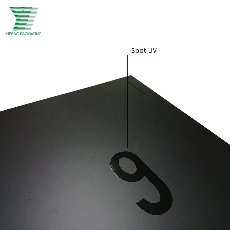 Paper Clothes Packaging Box Custom UV Coating Logo T Shirt Package Box for Retailing Hard Cardboard Lid and Base 2 Pieces Black