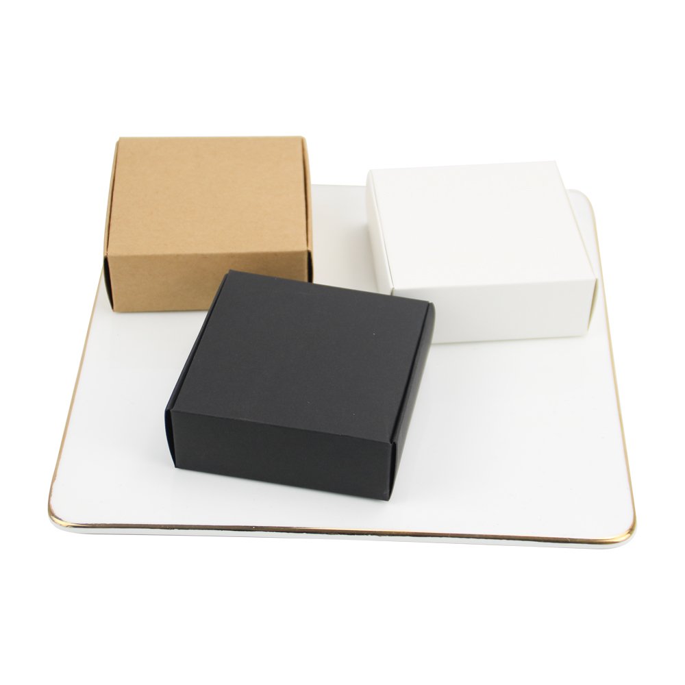 Black White Brown Multi Size Jewelry Boxes Custom Gift Paper Box Packaging Kraft Paper Box for Accessories Candy Gift Packing
