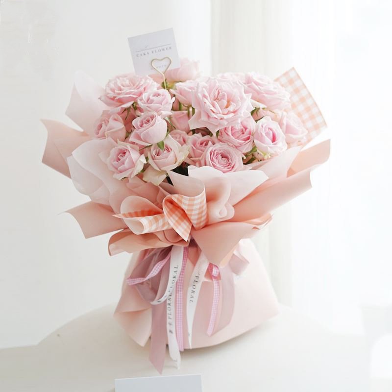 Omet Custom Printed Pink Tissue Rouleau De Papier Cadeau Tishu Warping Paper Bouquet Wrapping Paper For Bouquets