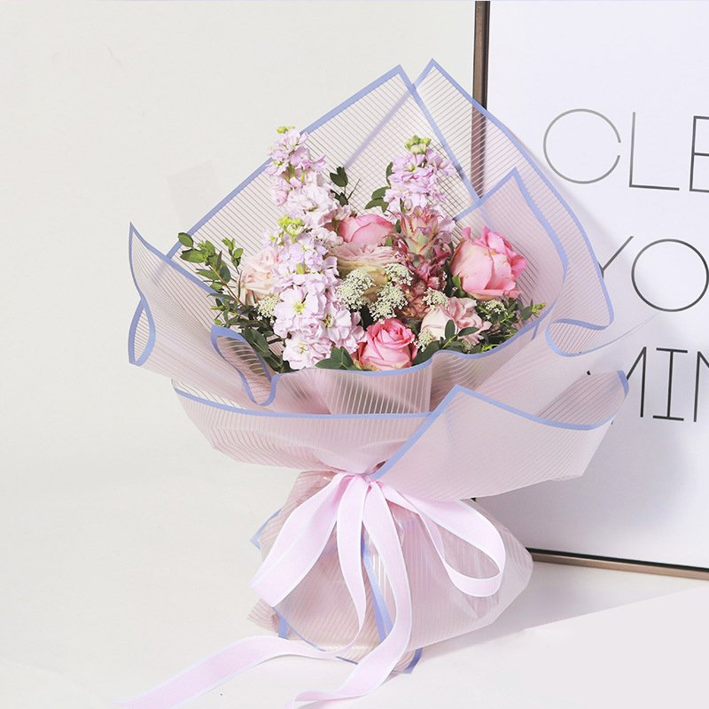 Omet Custom Printed Pink Tissue Rouleau De Papier Cadeau Tishu Warping Paper Bouquet Wrapping Paper For Bouquets