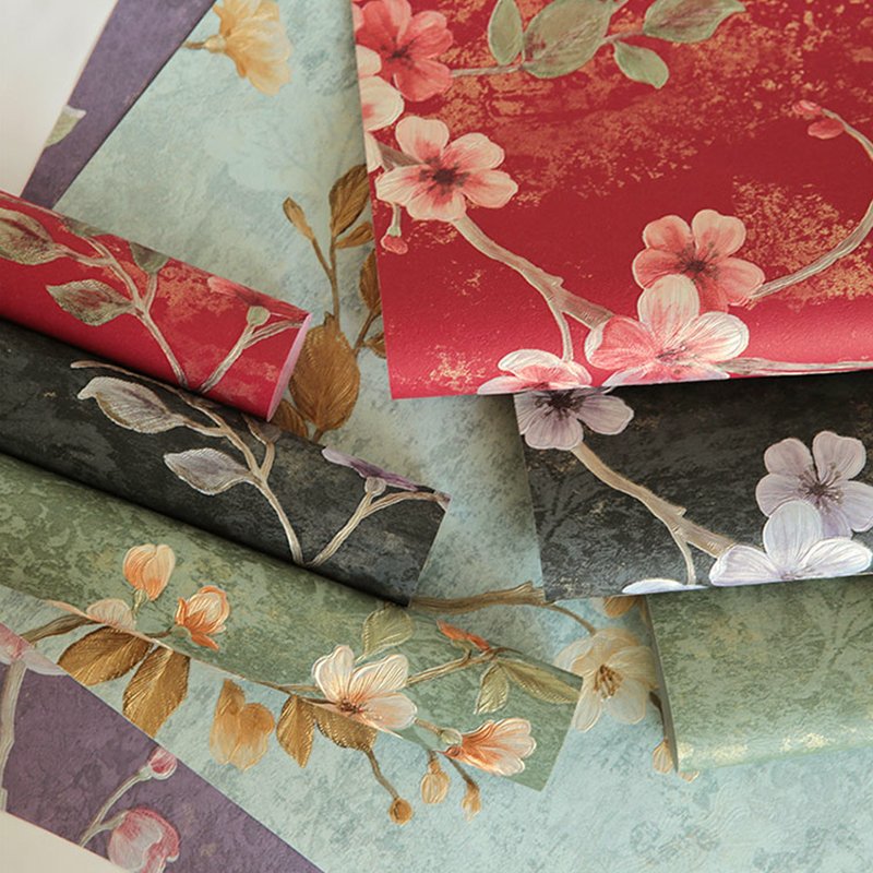Changyi High-Grade Embossed Chinese Retro Flower Print Art Paper New Style Wrap Paper for Shop Use High Quality Packaging Paper