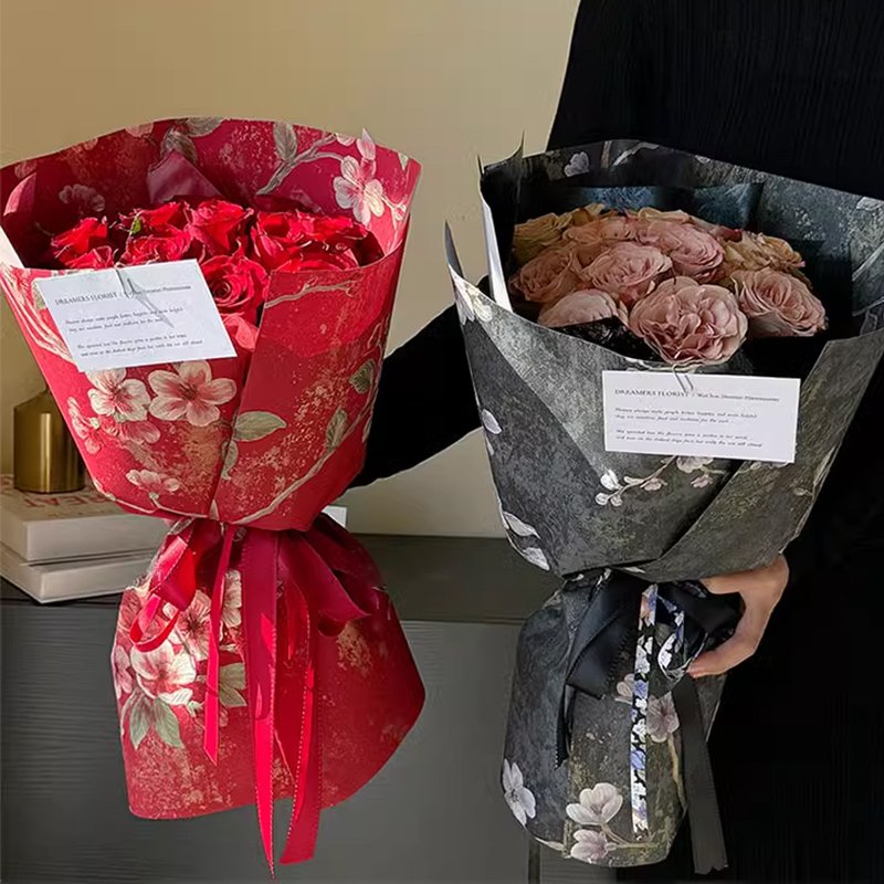 Changyi High-Grade Embossed Chinese Retro Flower Print Art Paper New Style Wrap Paper for Shop Use High Quality Packaging Paper