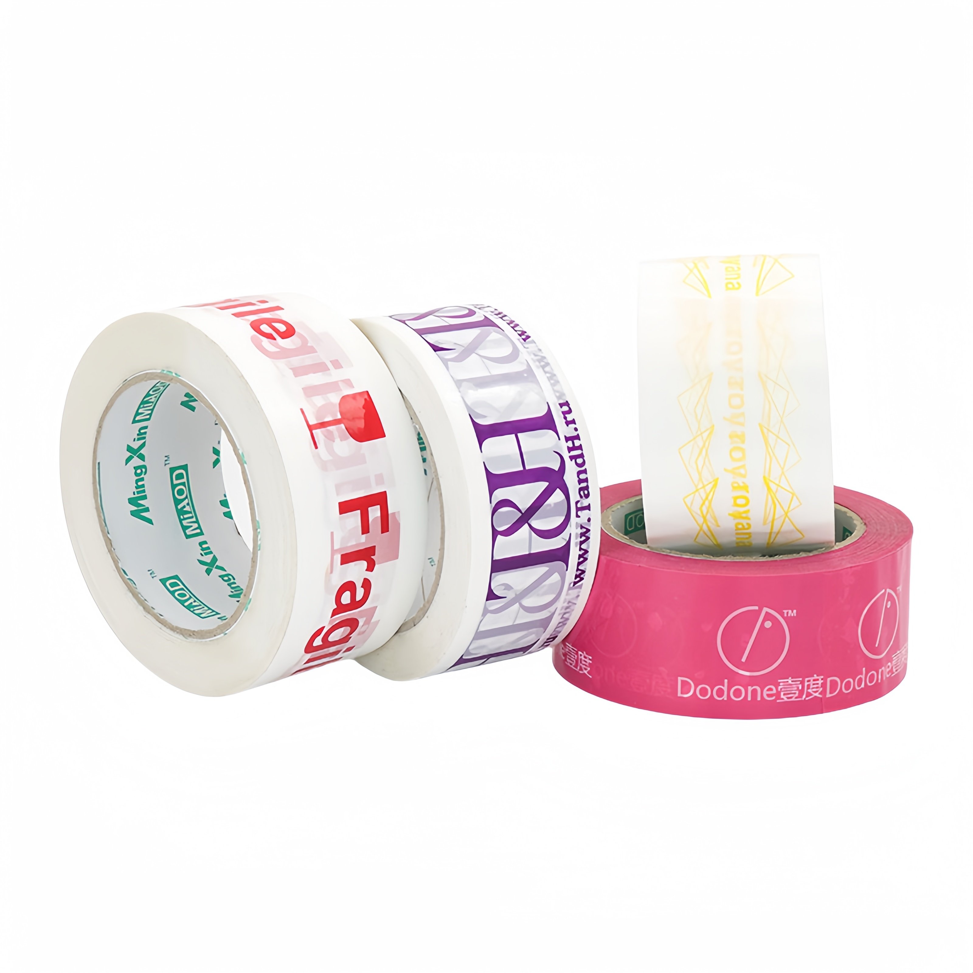 Branded Custom Logo Printed BOPP Packing Tape Single Sided Acrylic Hot Melt Water Activated Pressure Sensitive Company Logo