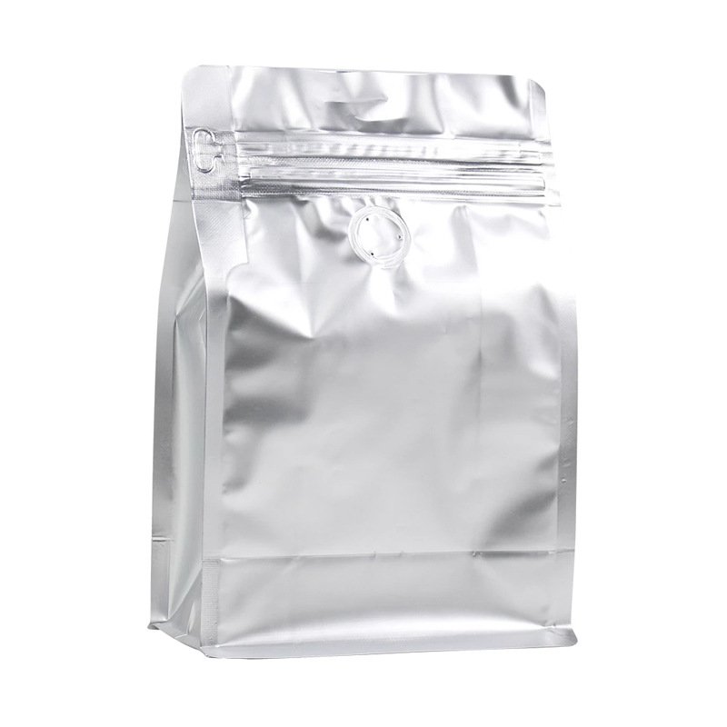 Matte Black Transparent Frosted Coffee Beans Bag Packaging With Valve