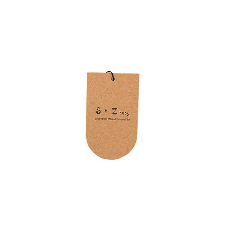 environmentally Custom Printed Logo Labels Recycled Die cut customization design packaging Kraft paper hang tag