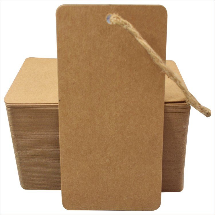 environmentally Custom Printed Logo Labels Recycled Die cut customization design packaging Kraft paper hang tag