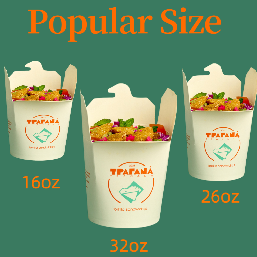 Print Paper Cup Noodle Packaging Food Delivery Box Custom Logo Take Away Kraft Paper Box Takeout Nuggets Paper Boxes with Sauce