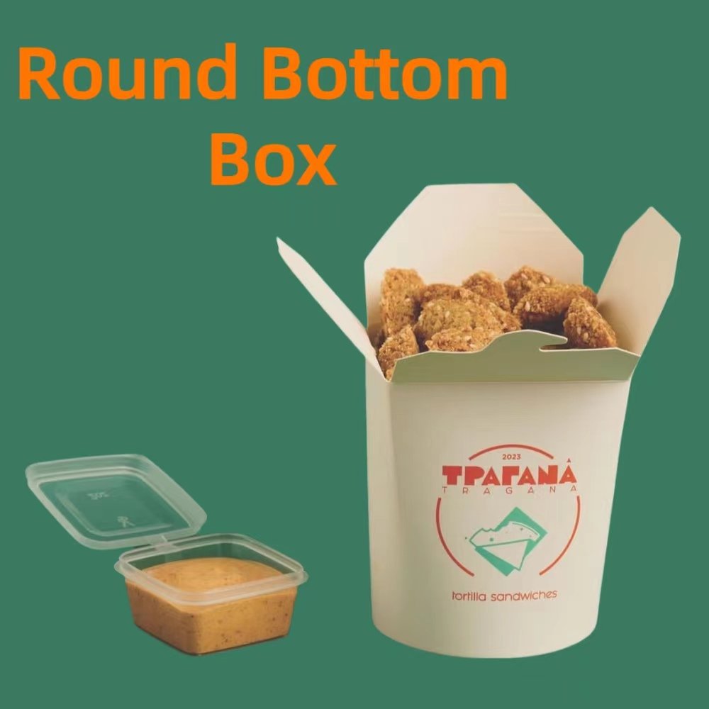 Print Paper Cup Noodle Packaging Food Delivery Box Custom Logo Take Away Kraft Paper Box Takeout Nuggets Paper Boxes with Sauce