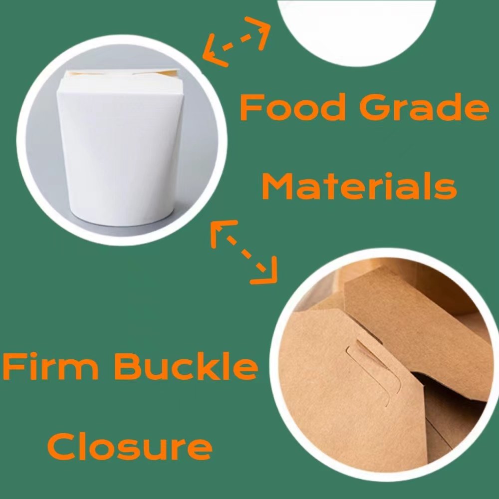 Print Paper Cup Noodle Packaging Food Delivery Box Custom Logo Take Away Kraft Paper Box Takeout Nuggets Paper Boxes with Sauce