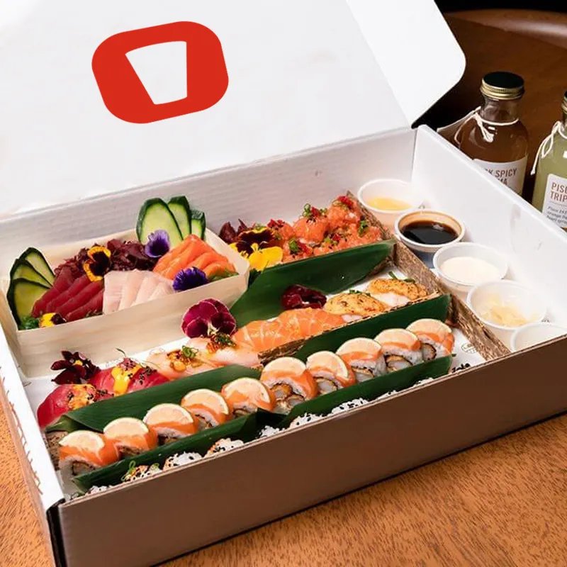 Wholesale cardboard paper container food packaging disposable custom logo sushi takeaway togo box