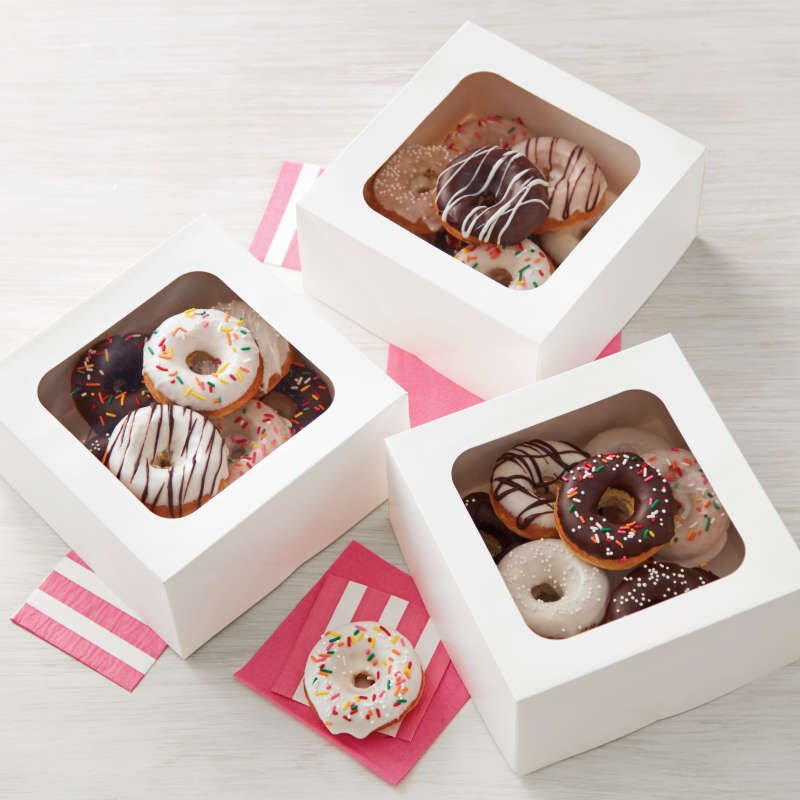 Factory White Cardboard Sweet Paper Box Donut Packaging Box For Cookie