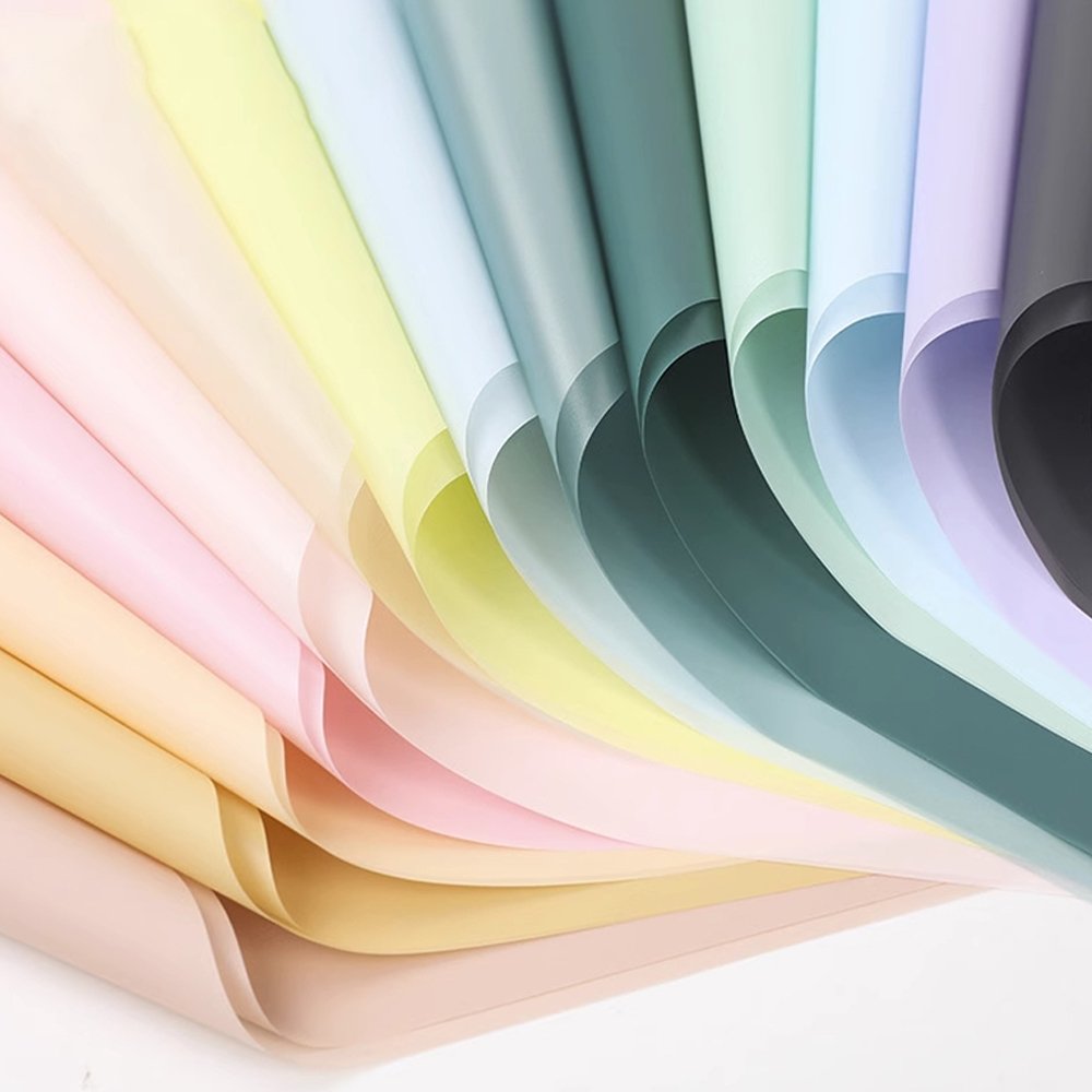 20 PCS Pack Thin Solid Flower Paper Waterproof Floral Bouquet Wrapping Paper Florist Supplies Packaging Paper for Wedding Gift
