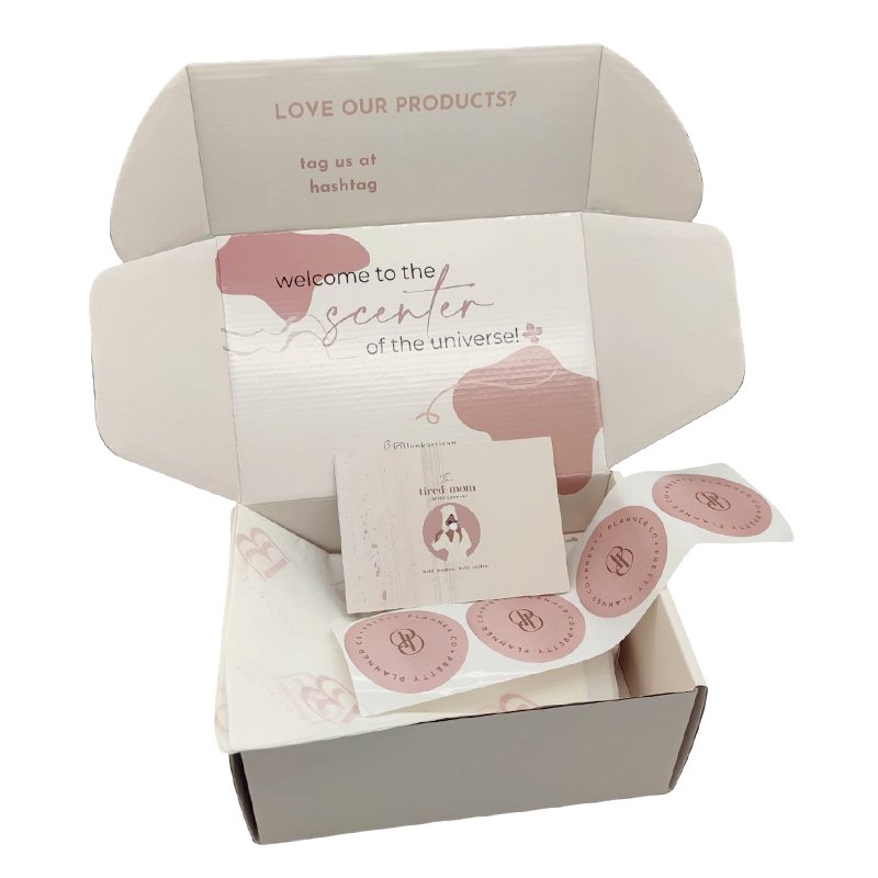 Custom Emballage Pink Corrugated Packaging Package Paper Carton Shipping Box Packaging Mailer Postal Boxes For Packiging