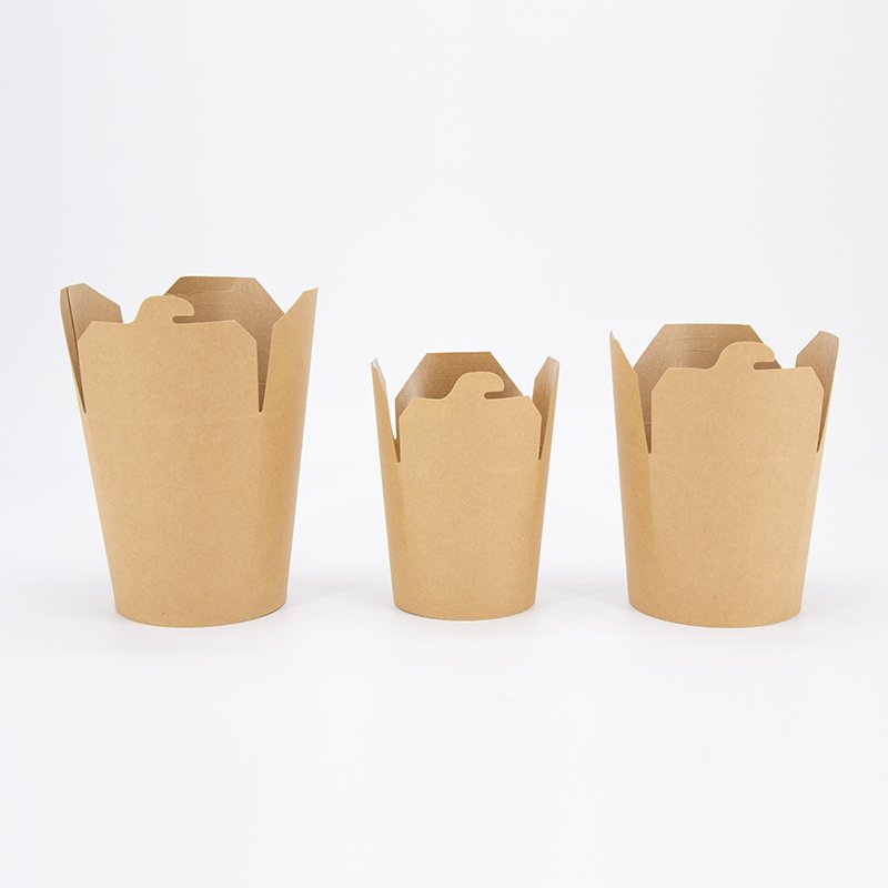 Disposable brown food salad bowl paper bowl with own LOGO hdpk