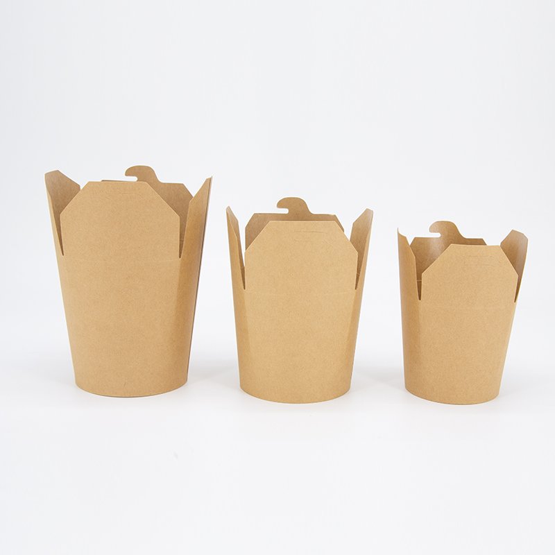 Disposable brown food salad bowl paper bowl with own LOGO hdpk