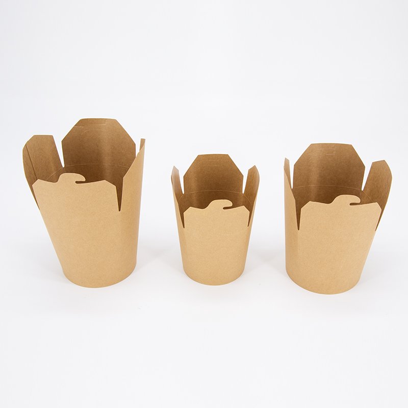 Disposable brown food salad bowl paper bowl with own LOGO hdpk