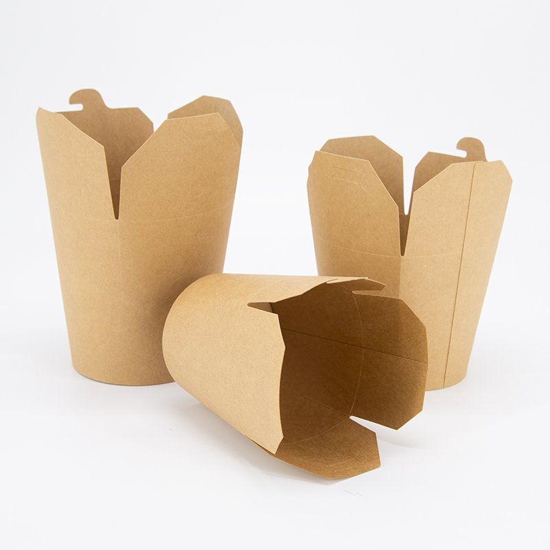 Disposable brown food salad bowl paper bowl with own LOGO hdpk