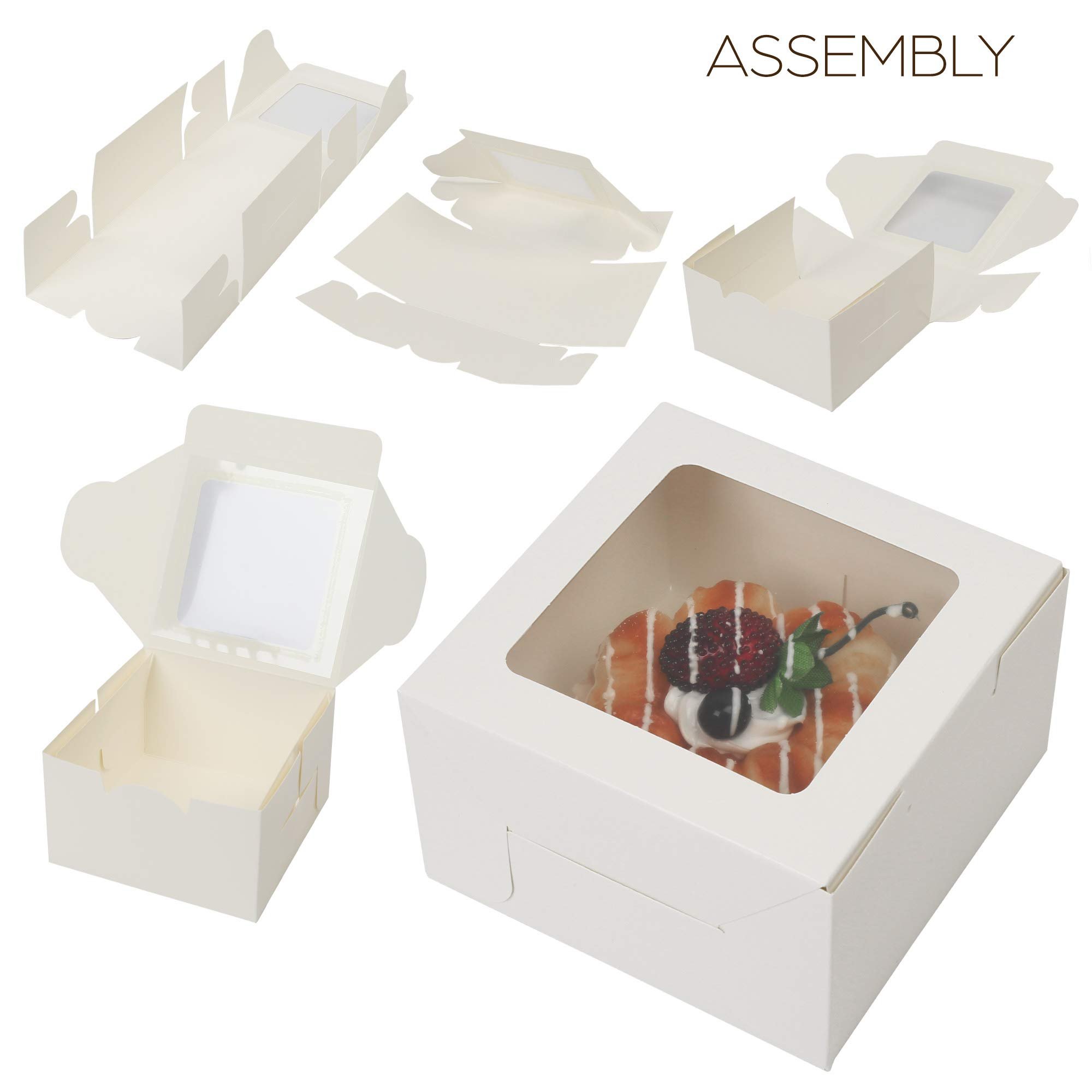 Dessert Box Macarons Chocolate Bread Cake White Packaging Paper Boxes With Clear Window For Birthdays Festivals