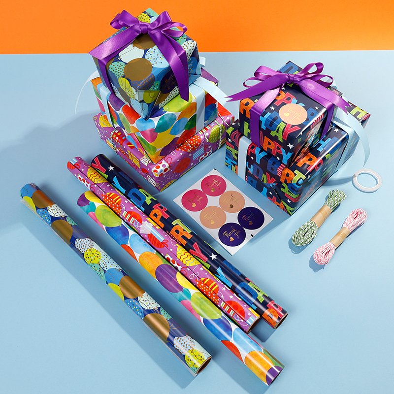 New Design Kids Birthday Printing Gift Wrapping Paper 43*300 cm Everyday Packaging Paper