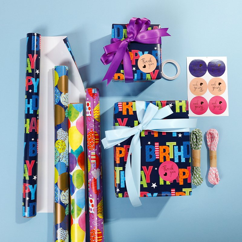 New Design Kids Birthday Printing Gift Wrapping Paper 43*300 cm Everyday Packaging Paper