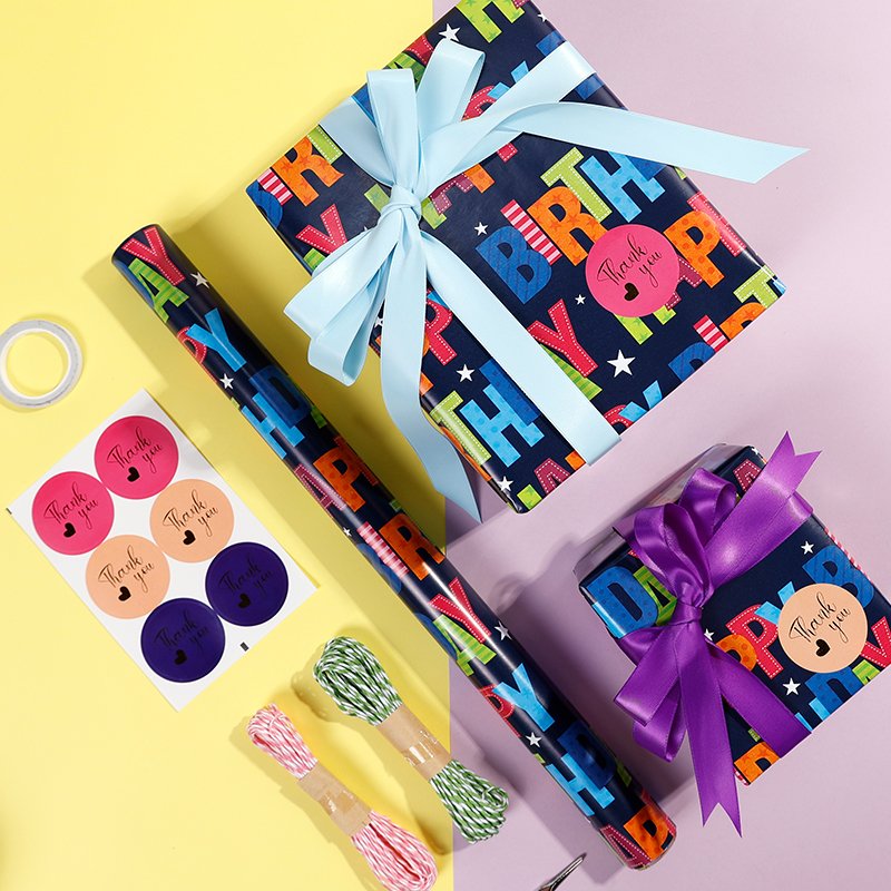 New Design Kids Birthday Printing Gift Wrapping Paper 43*300 cm Everyday Packaging Paper