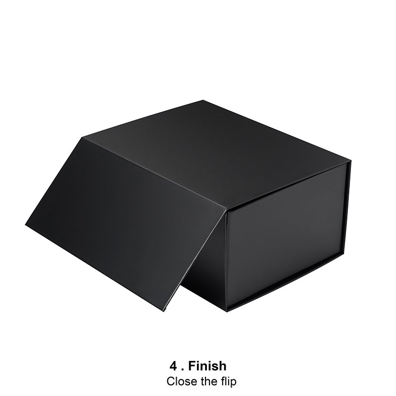 Luxury Black Magnetic Cardboard Paper Packaging Hot Stamping Gold Gift Packing Boxes Folding Foldable Boxes
