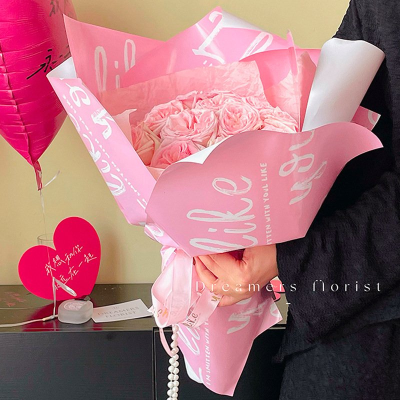 Flower Wrapping Paper Florist Supplies Packaging Paper Print New for Birthday Wedding Gift DIY Waterproof Arrival 20 PCS OPP