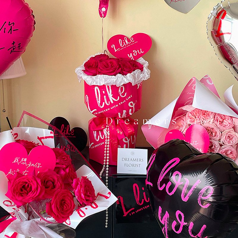 Flower Wrapping Paper Florist Supplies Packaging Paper Print New for Birthday Wedding Gift DIY Waterproof Arrival 20 PCS OPP