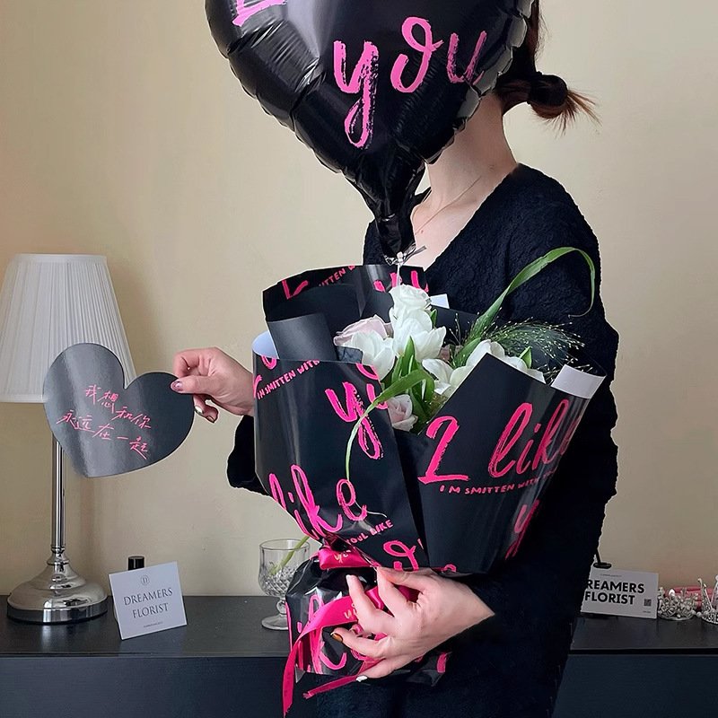 Flower Wrapping Paper Florist Supplies Packaging Paper Print New for Birthday Wedding Gift DIY Waterproof Arrival 20 PCS OPP