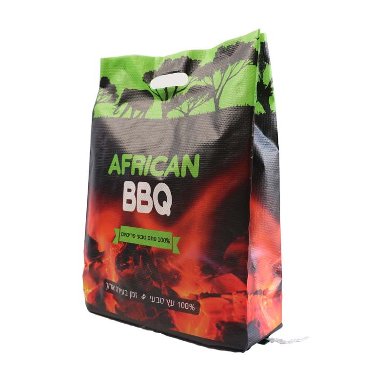 Laminated 3kg bbq charcoal briquettes packaging packing plastic bag of charcoal