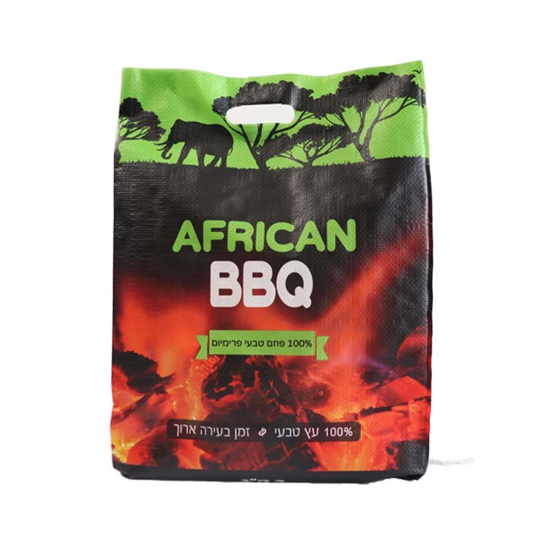 Laminated 3kg bbq charcoal briquettes packaging packing plastic bag of charcoal