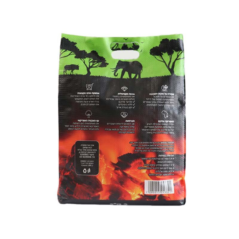 Laminated 3kg bbq charcoal briquettes packaging packing plastic bag of charcoal