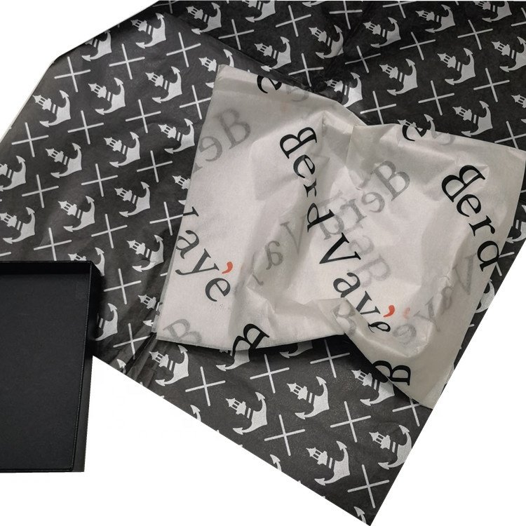 17gsm Plain Solid color Tissue Wrapping Paper eco friendly black tissue paper for packaging