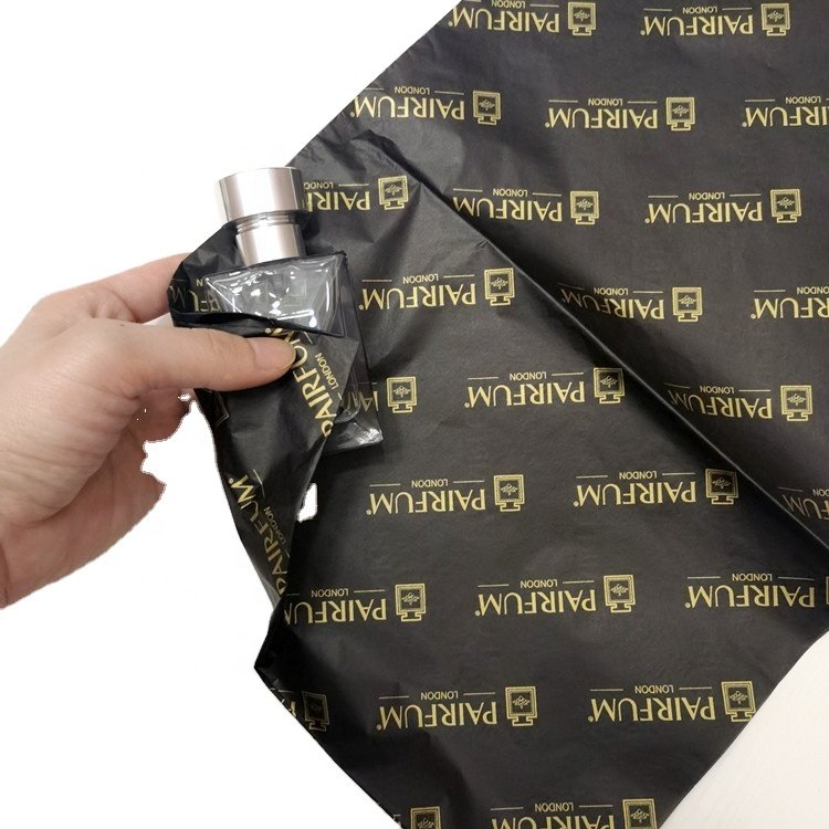 17gsm Plain Solid color Tissue Wrapping Paper eco friendly black tissue paper for packaging